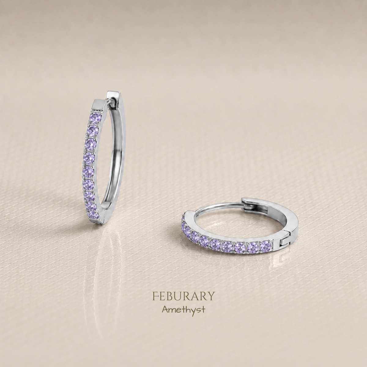 Vivre Birthstone Huggies