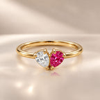 Demi Heart Ring - Gold Finish