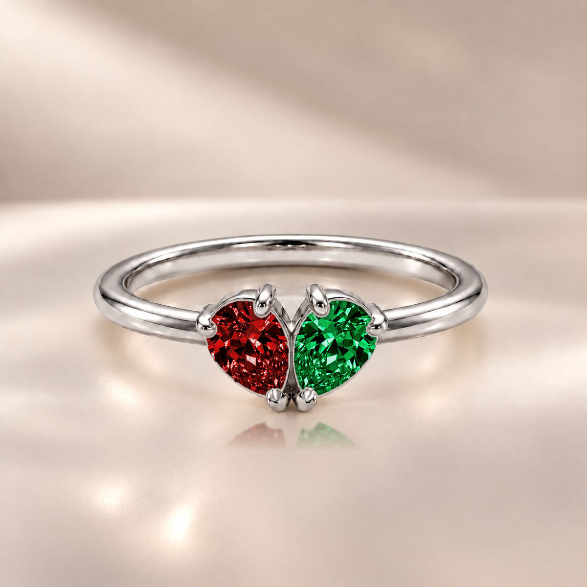 Demi Heart Ring - Silver Finish