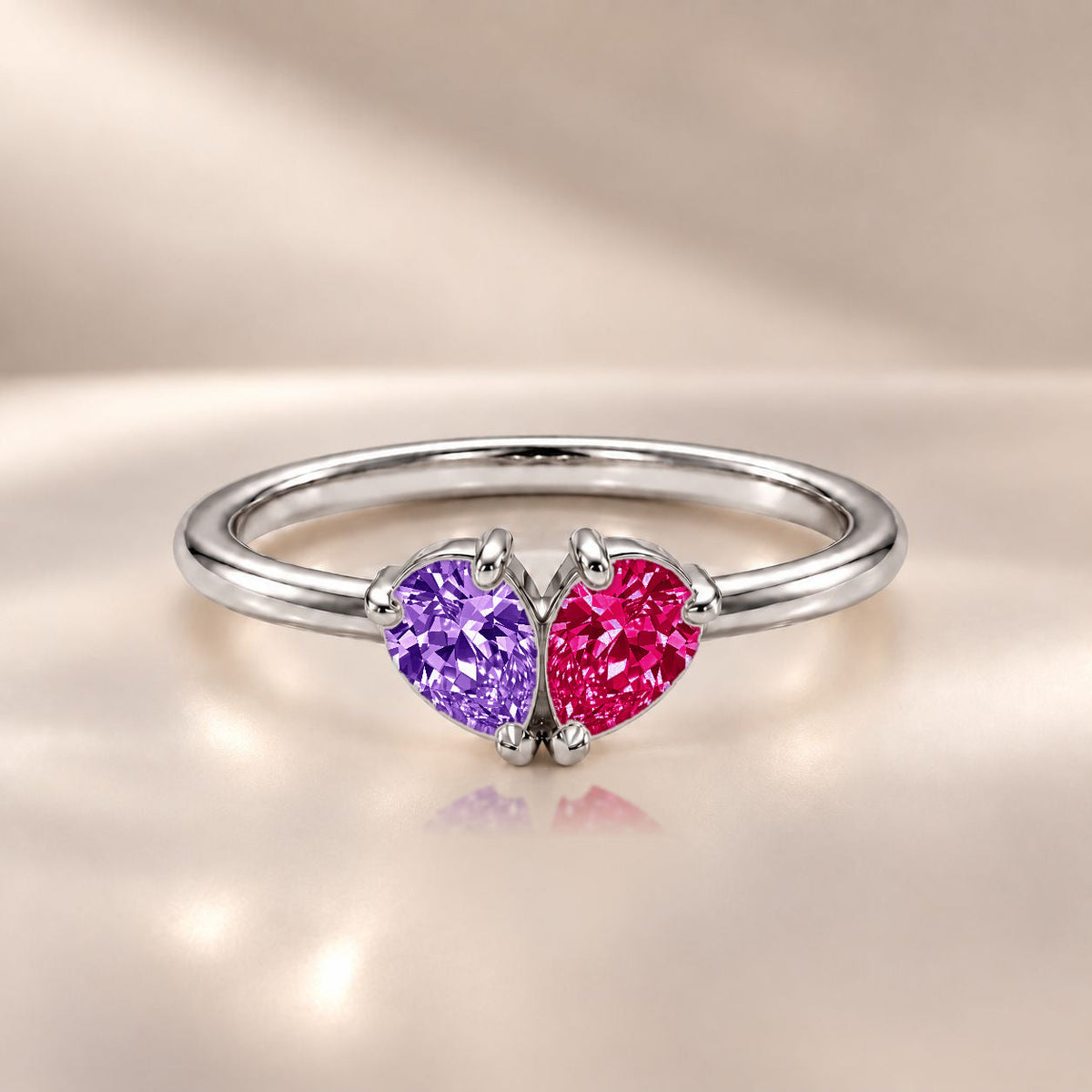 Demi Heart Ring - Silver Finish