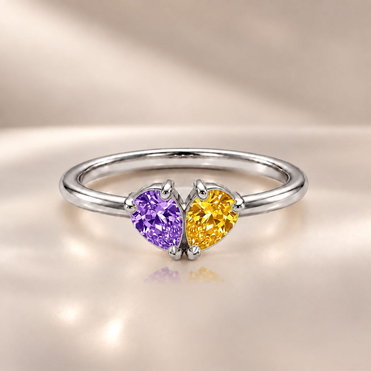 Demi Heart Ring - Silver Finish