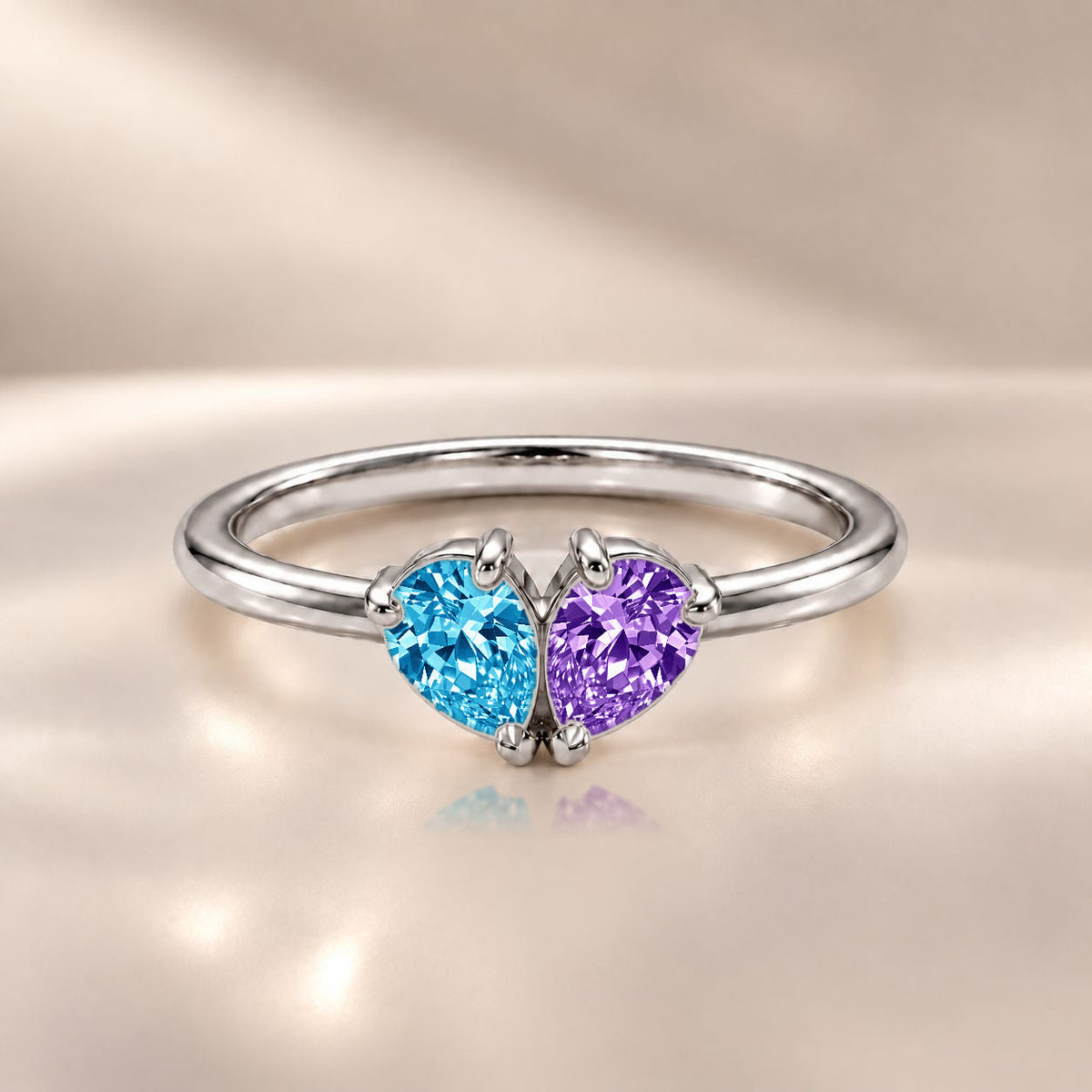 Demi Heart Ring - Silver Finish