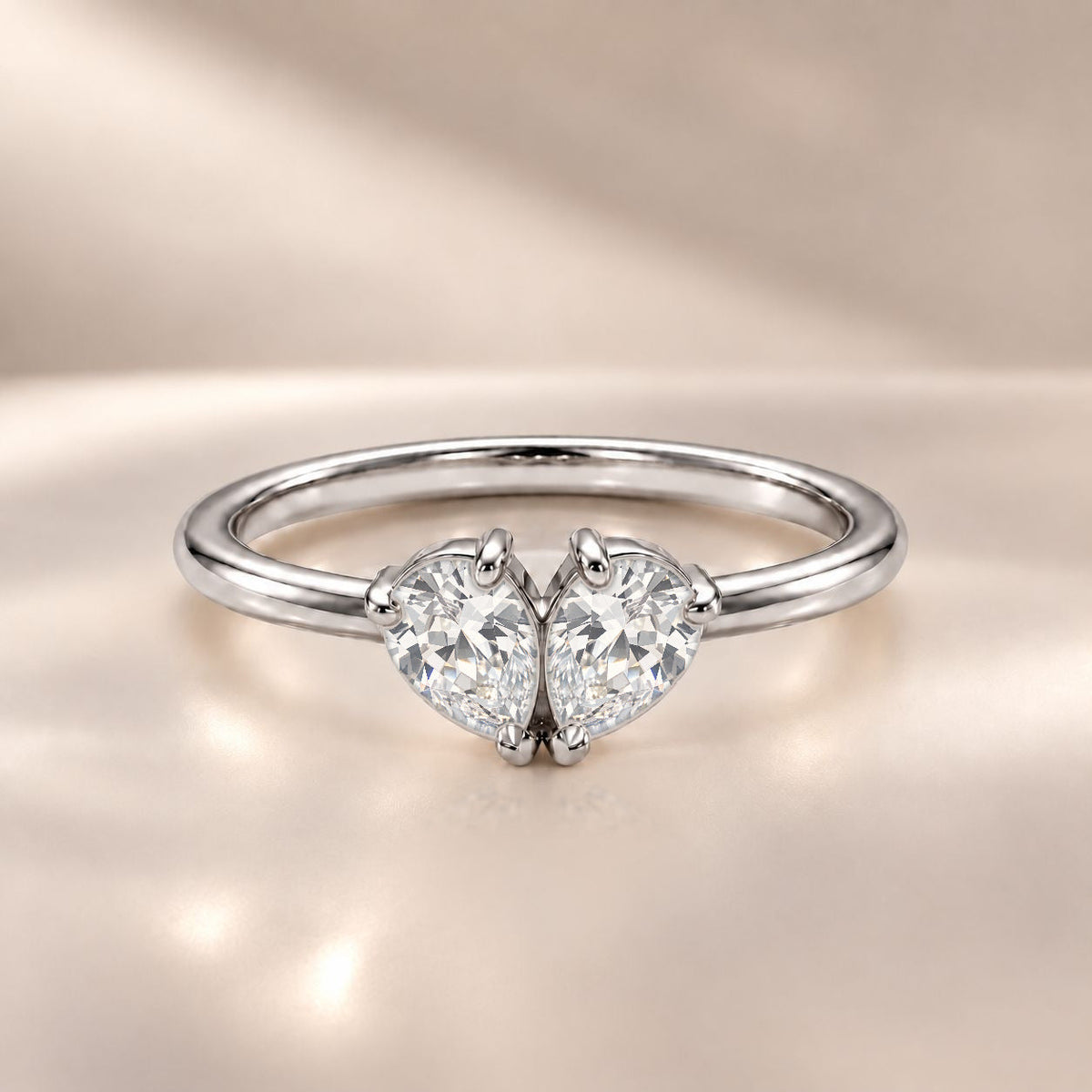 Demi Heart Ring - Silver Finish