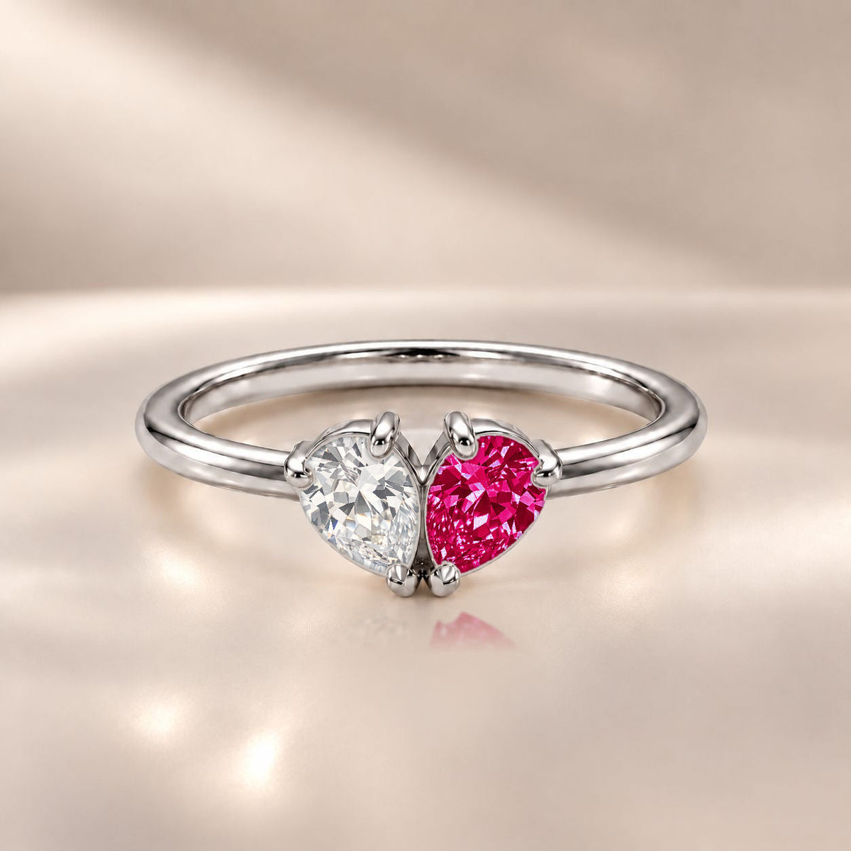 Demi Heart Ring - Silver Finish