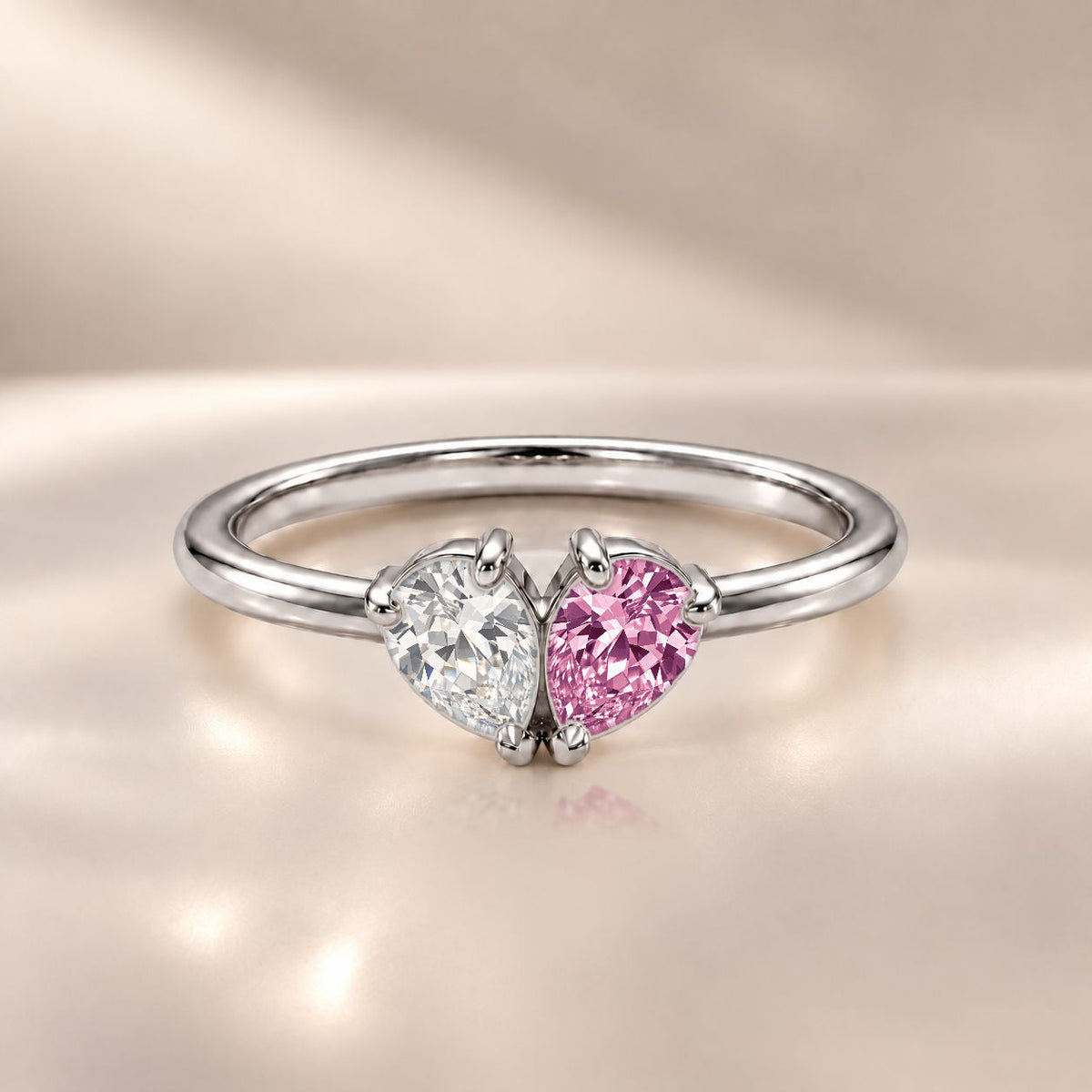 Demi Heart Ring - Silver Finish