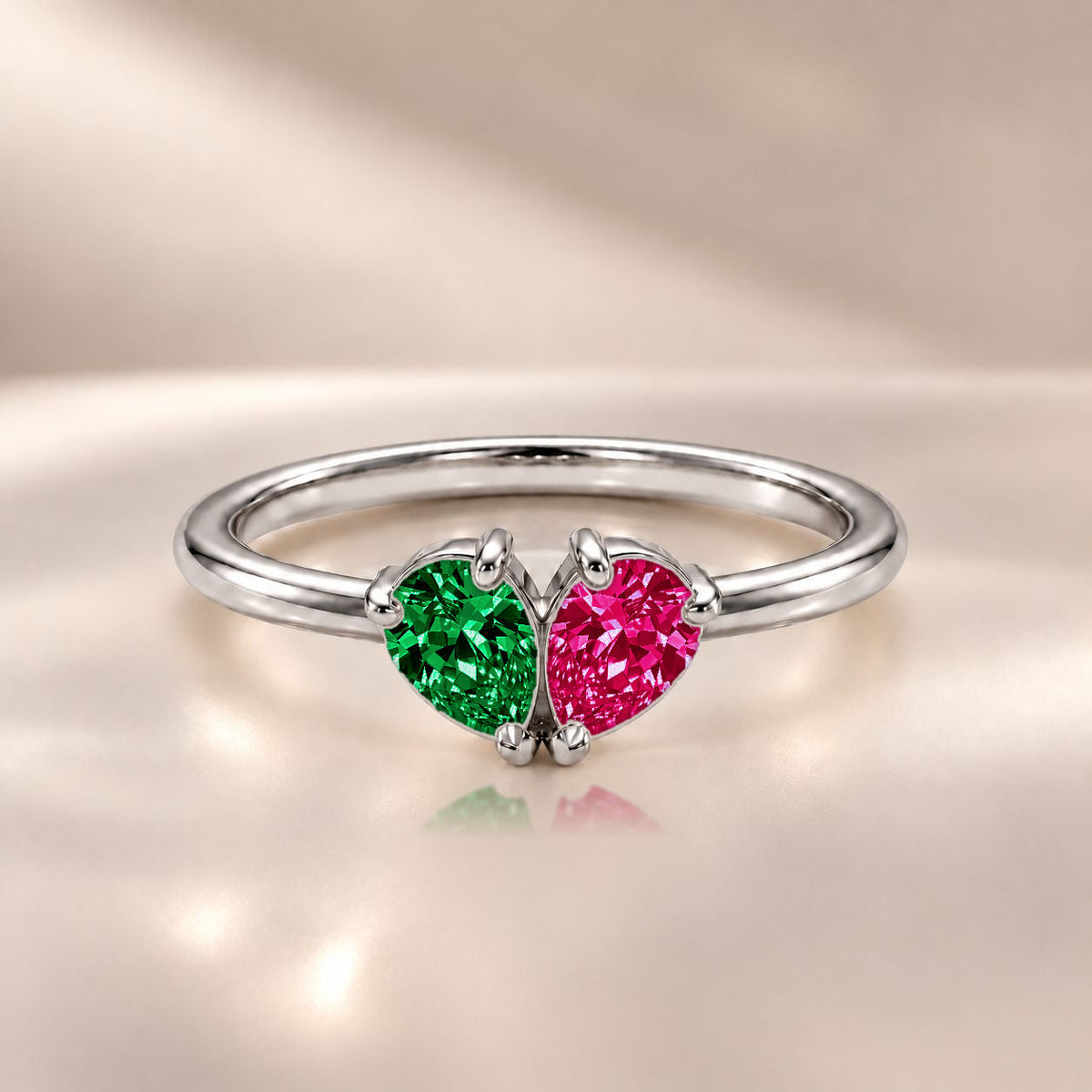 Demi Heart Ring - Silver Finish
