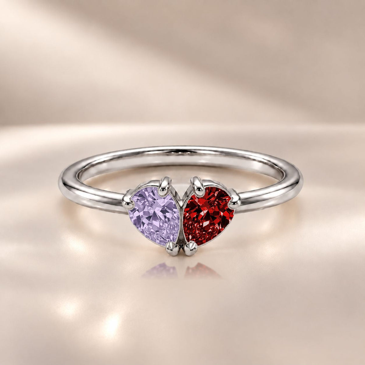 Demi Heart Ring - Silver Finish
