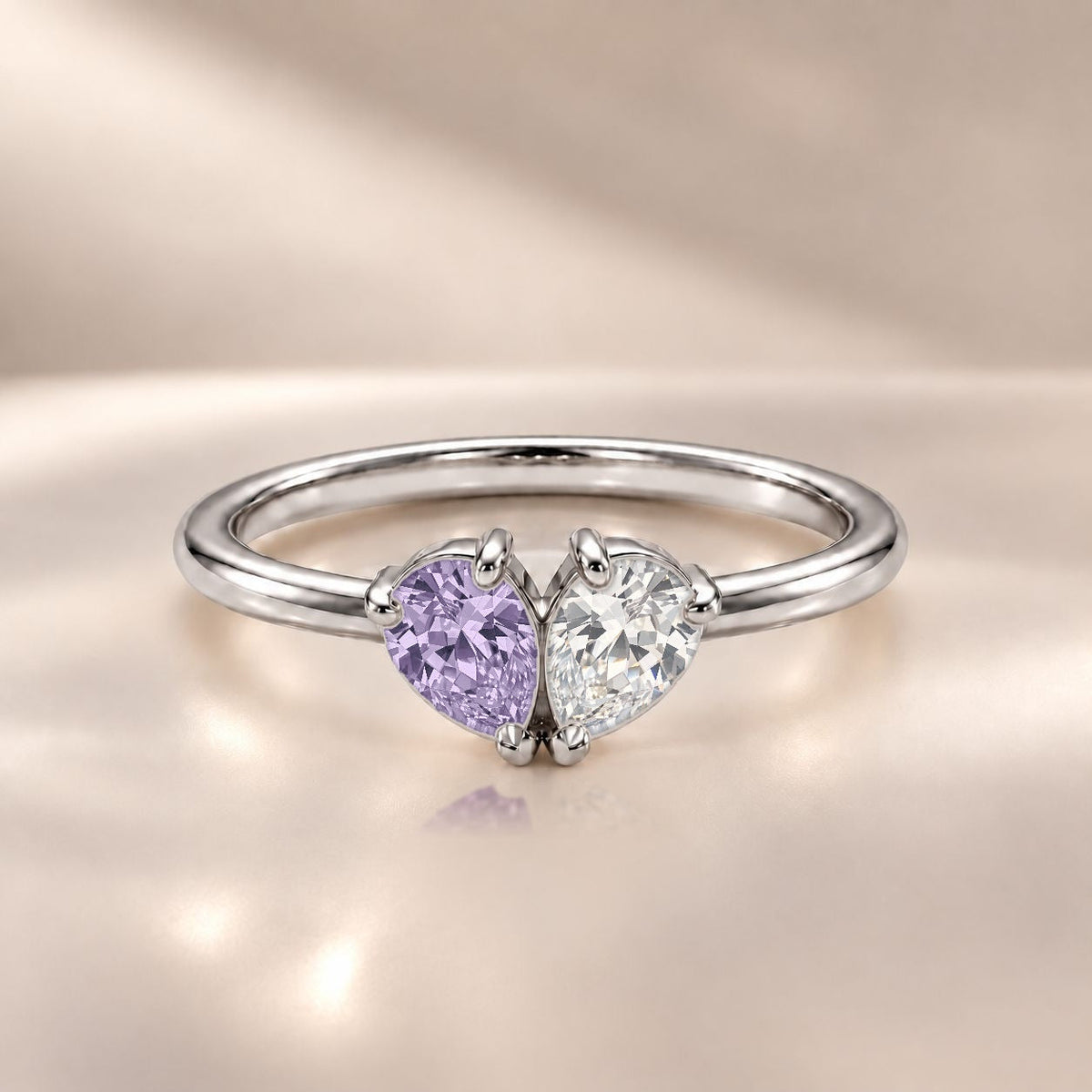 Demi Heart Ring - Silver Finish