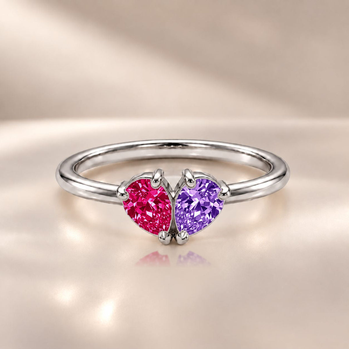 Demi Heart Ring - Silver Finish