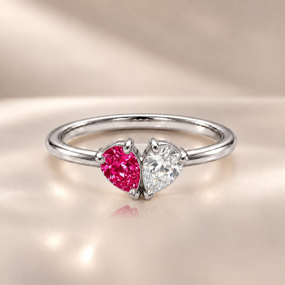 Demi Heart Ring - Silver Finish