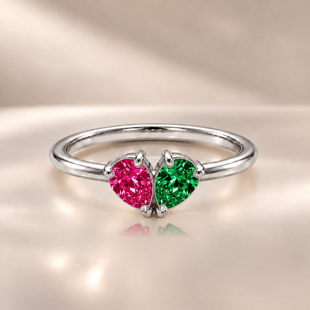 Demi Heart Ring - Silver Finish