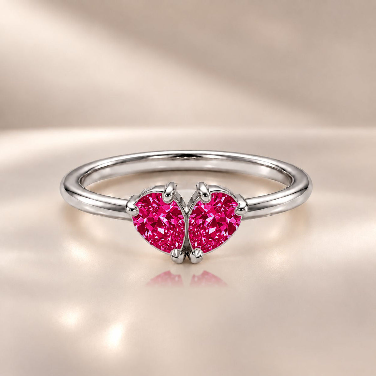 Demi Heart Ring - Silver Finish