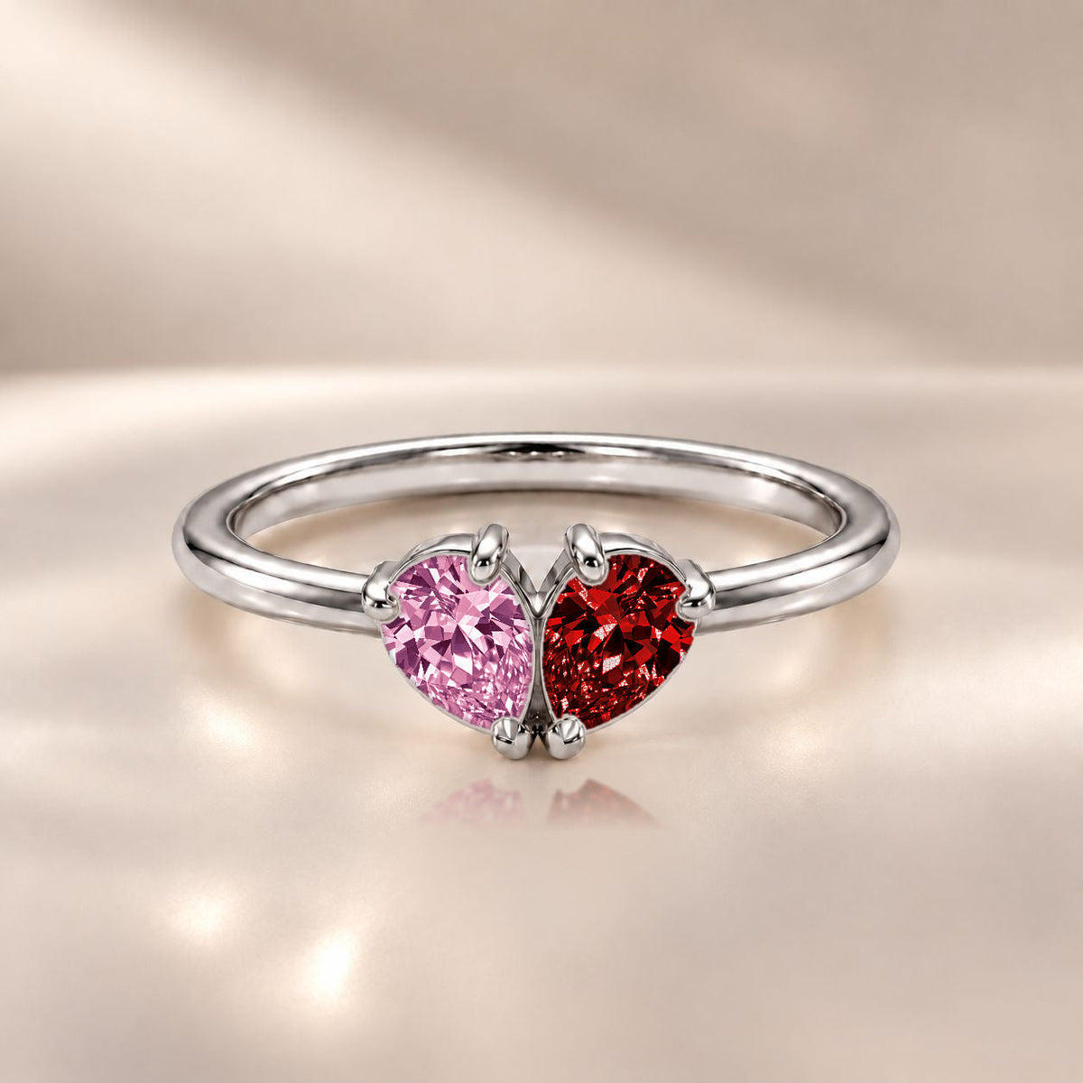 Demi Heart Ring - Silver Finish