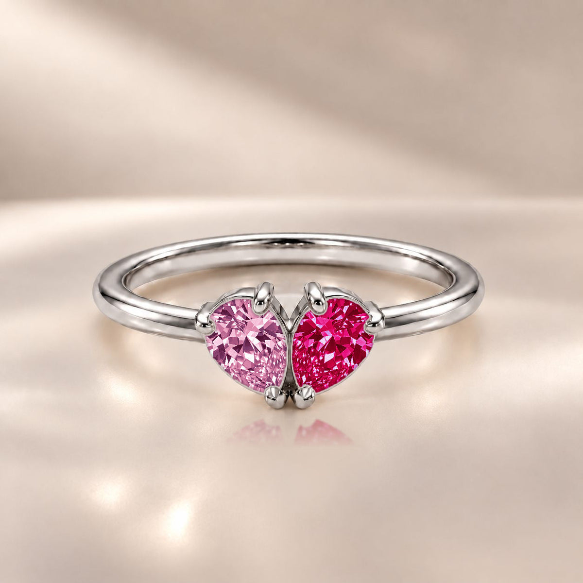 Demi Heart Ring - Silver Finish