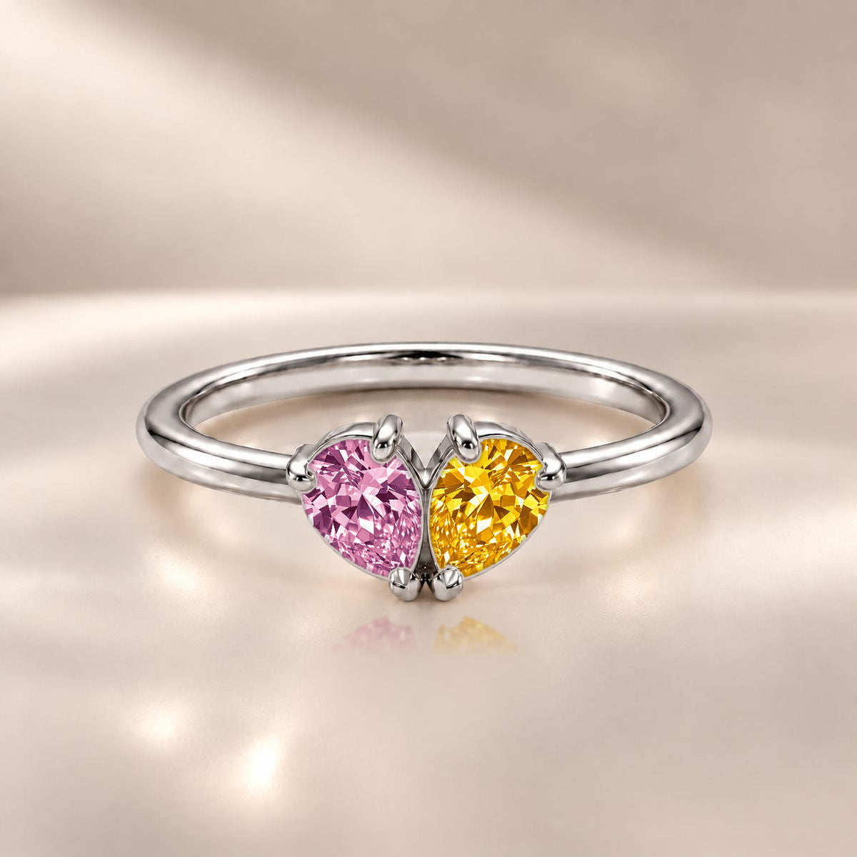 Demi Heart Ring - Silver Finish
