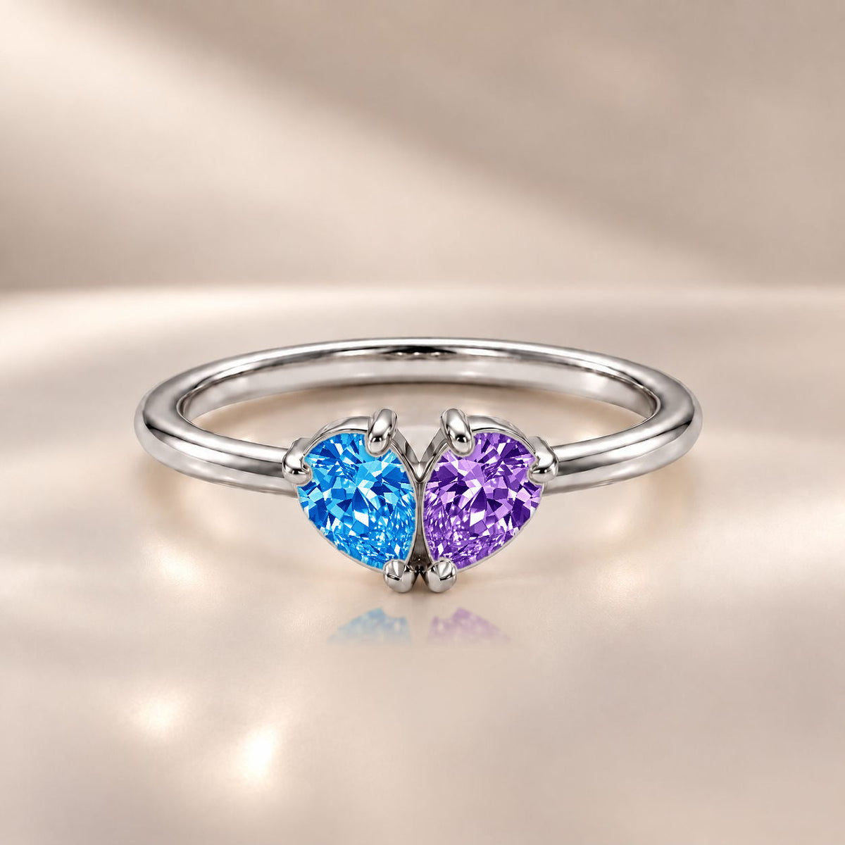 Demi Heart Ring - Silver Finish