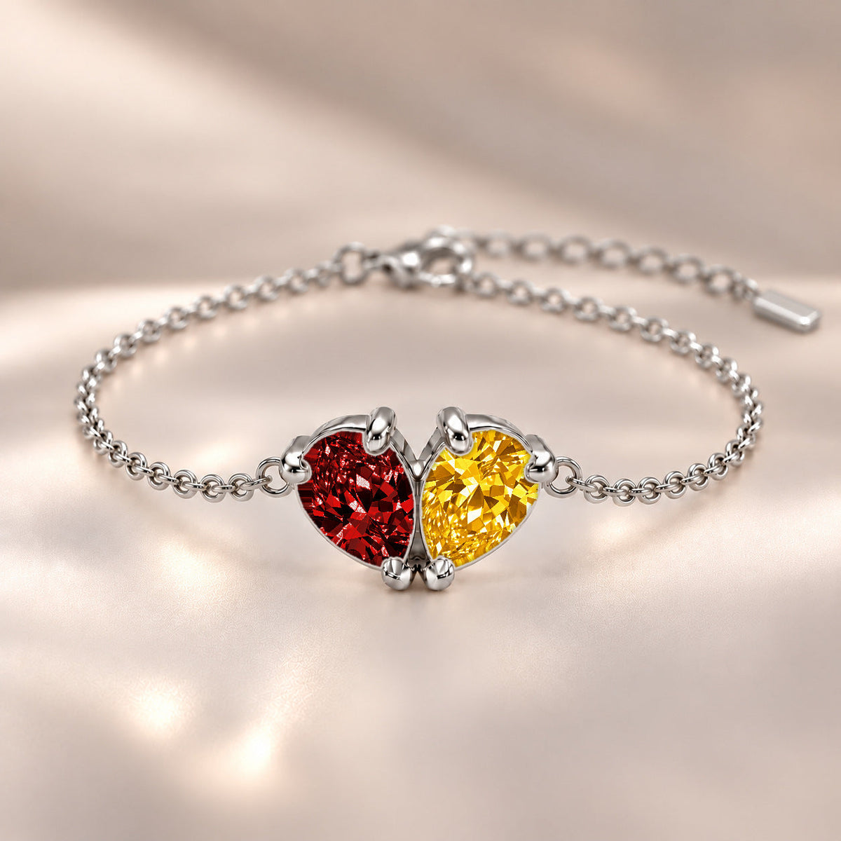 Demi Heart Bracelet - Silver Finish