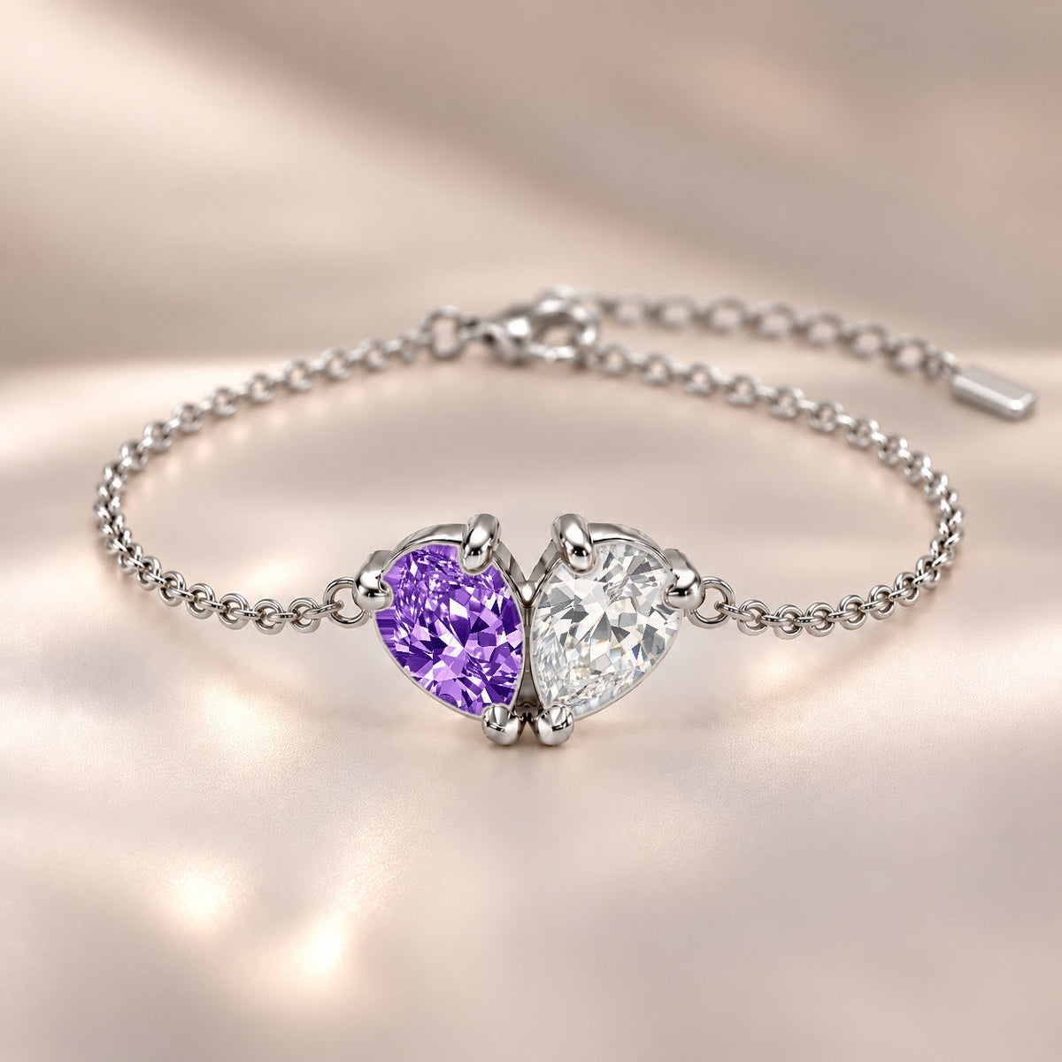 Demi Heart Bracelet - Silver Finish