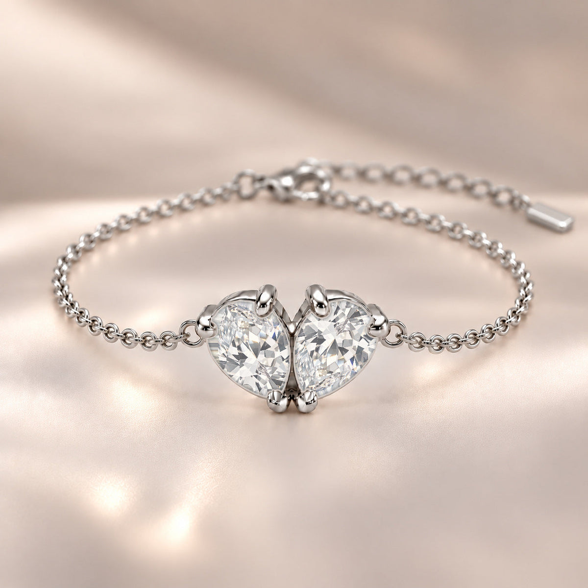 Demi Heart Bracelet - Silver Finish