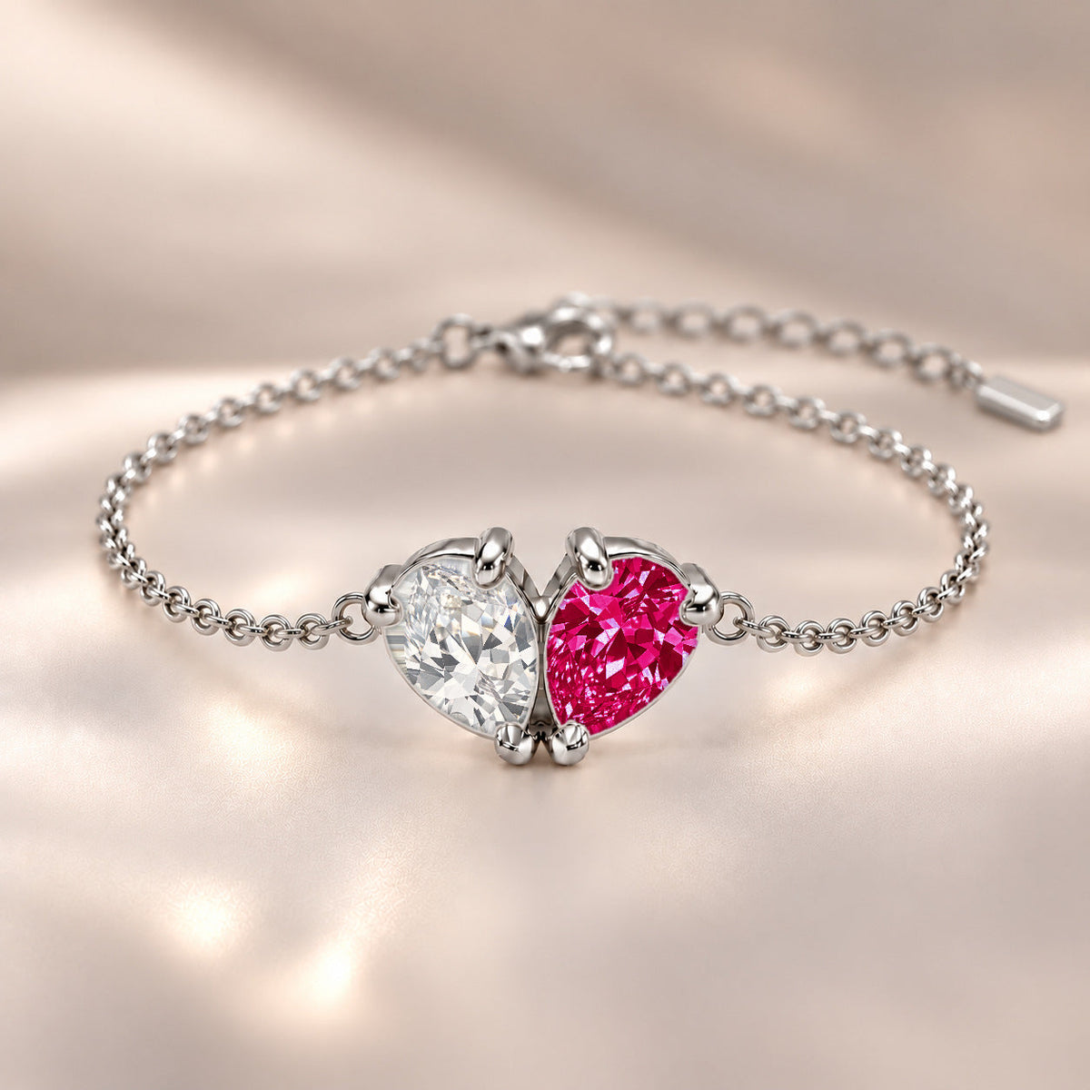 Demi Heart Bracelet - Silver Finish