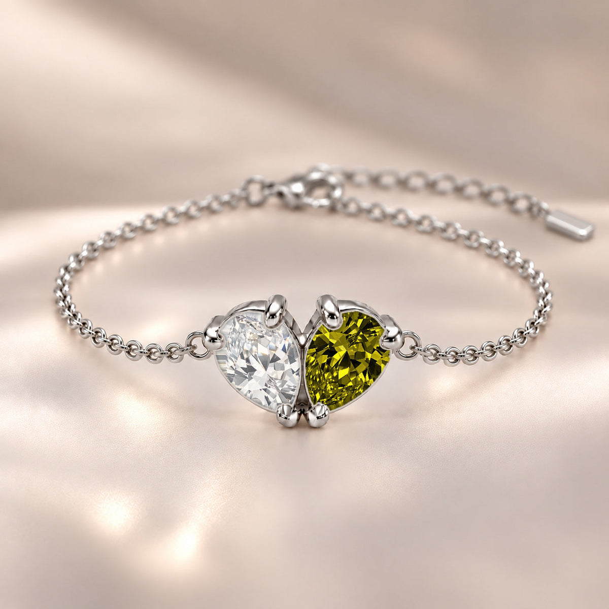 Demi Heart Bracelet - Silver Finish