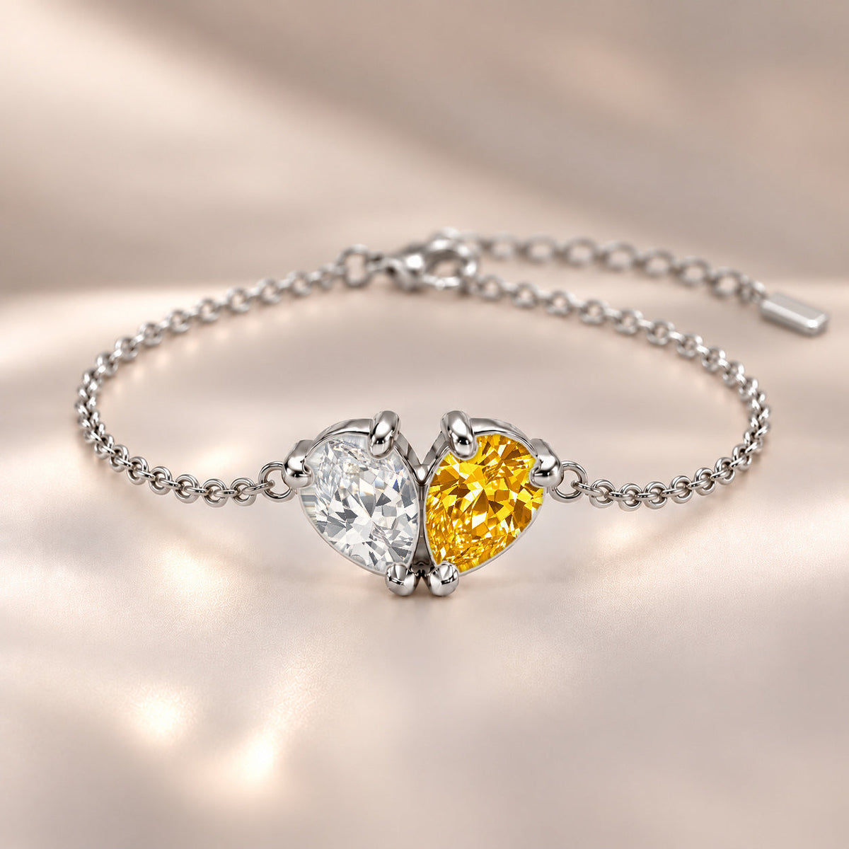 Demi Heart Bracelet - Silver Finish