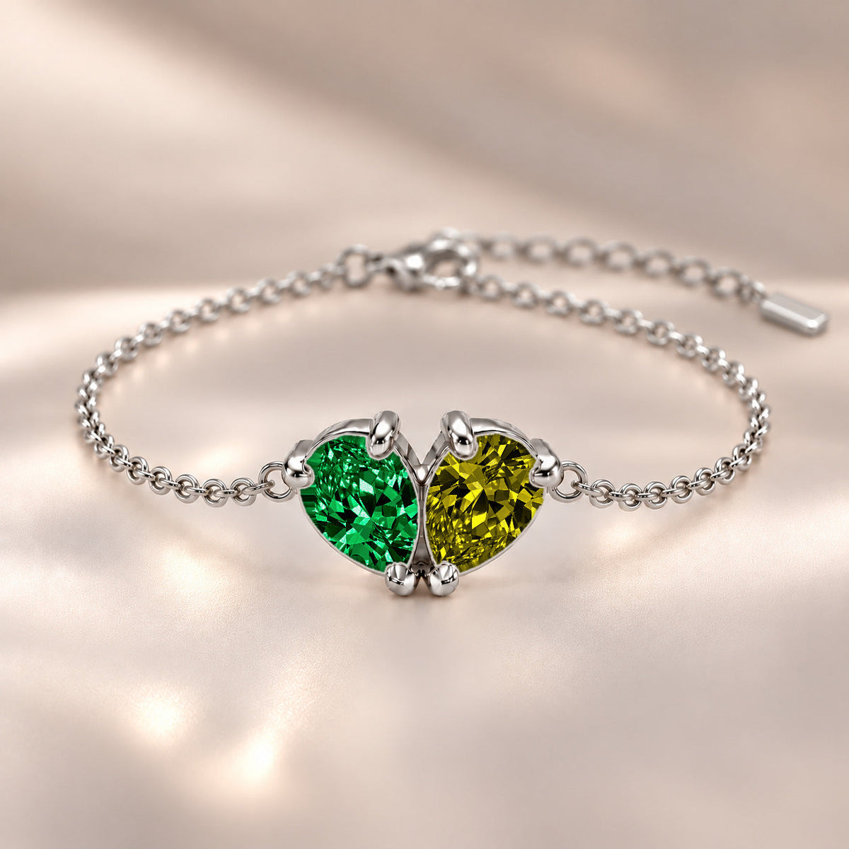 Demi Heart Bracelet - Silver Finish