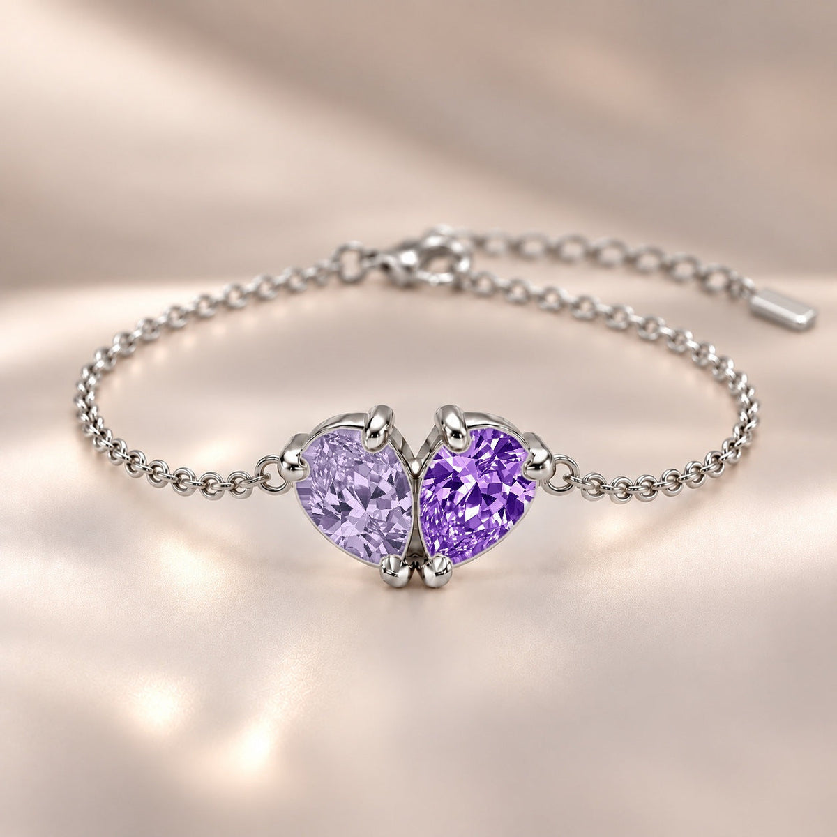 Demi Heart Bracelet - Silver Finish