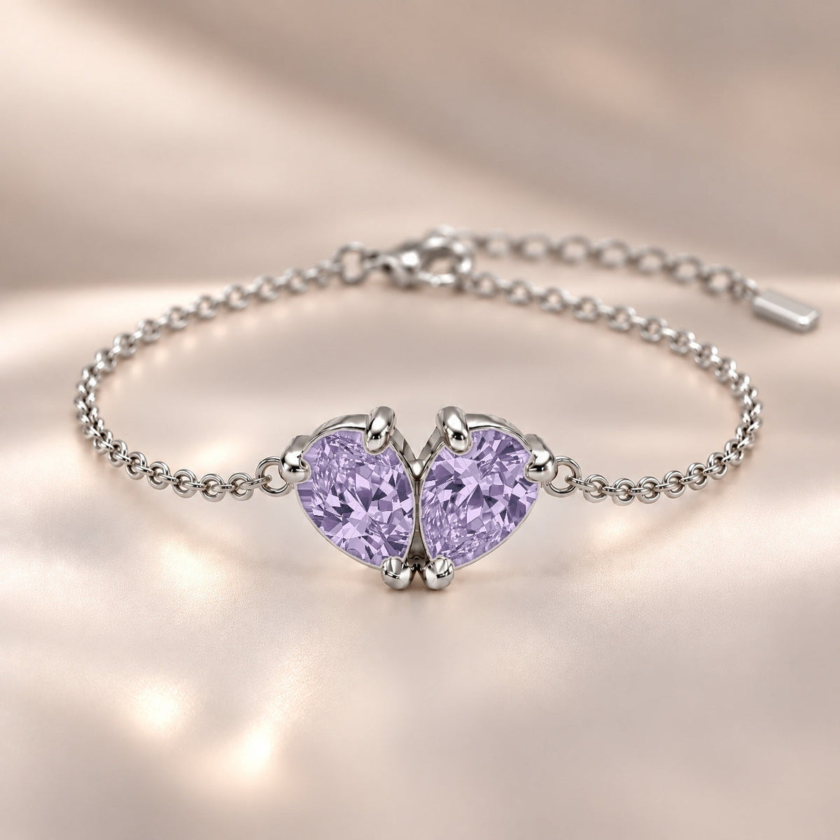 Demi Heart Bracelet - Silver Finish