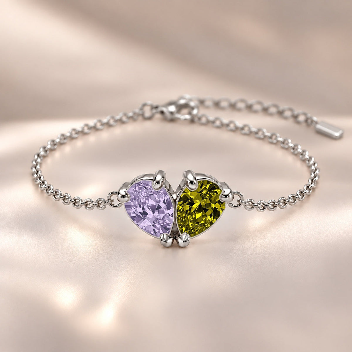 Demi Heart Bracelet - Silver Finish