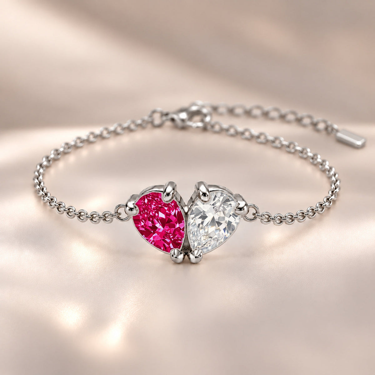 Demi Heart Bracelet - Silver Finish