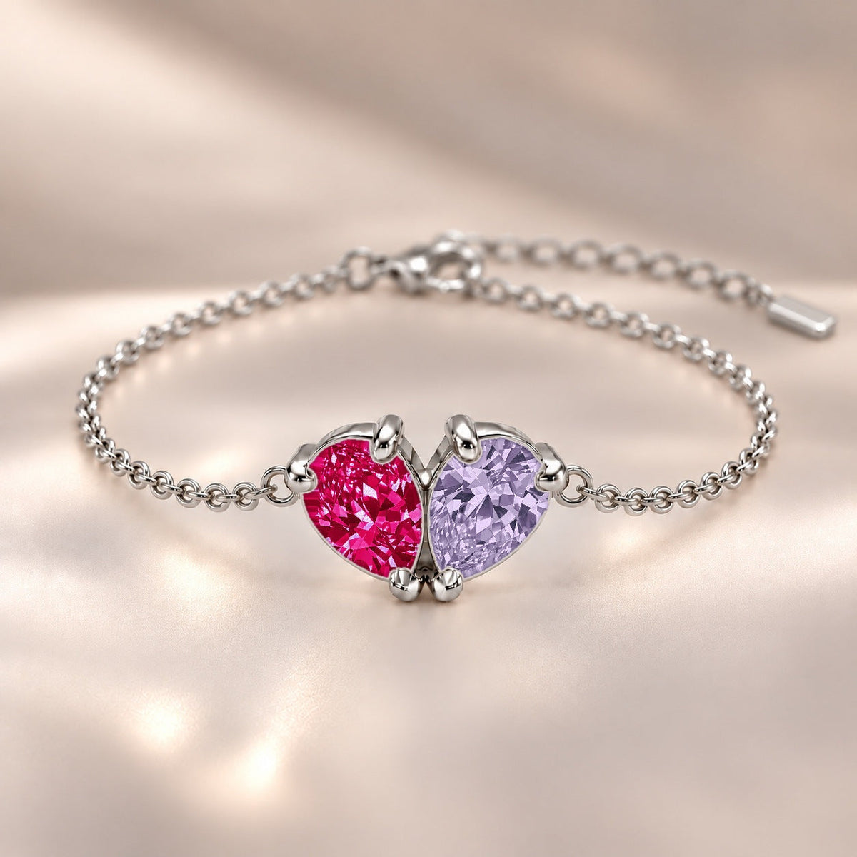 Demi Heart Bracelet - Silver Finish