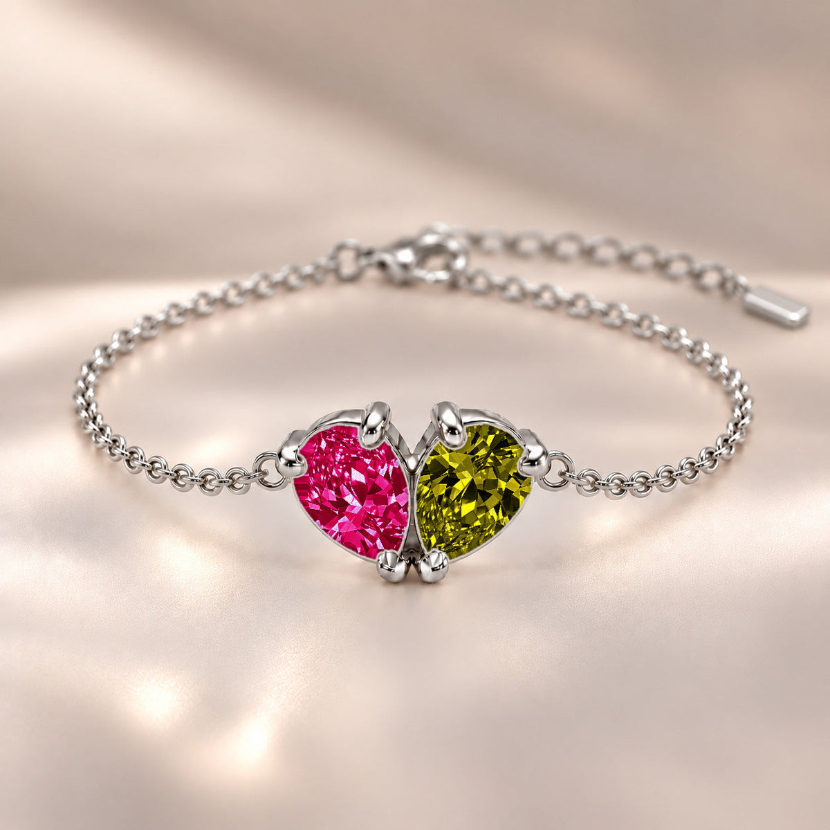 Demi Heart Bracelet - Silver Finish