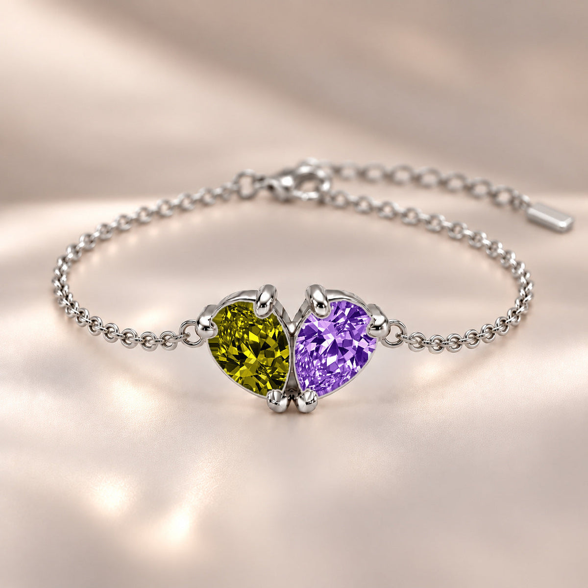 Demi Heart Bracelet - Silver Finish