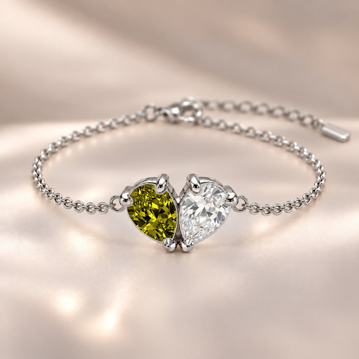 Demi Heart Bracelet - Silver Finish