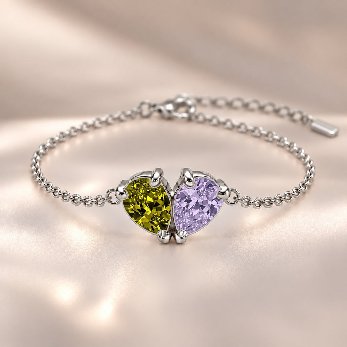 Demi Heart Bracelet - Silver Finish