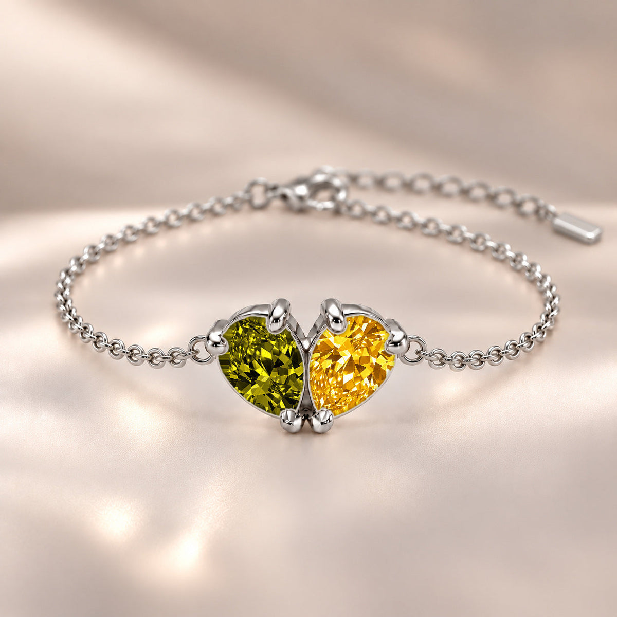 Demi Heart Bracelet - Silver Finish
