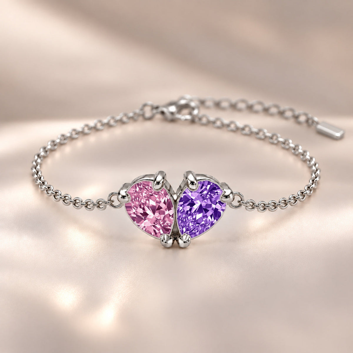 Demi Heart Bracelet - Silver Finish