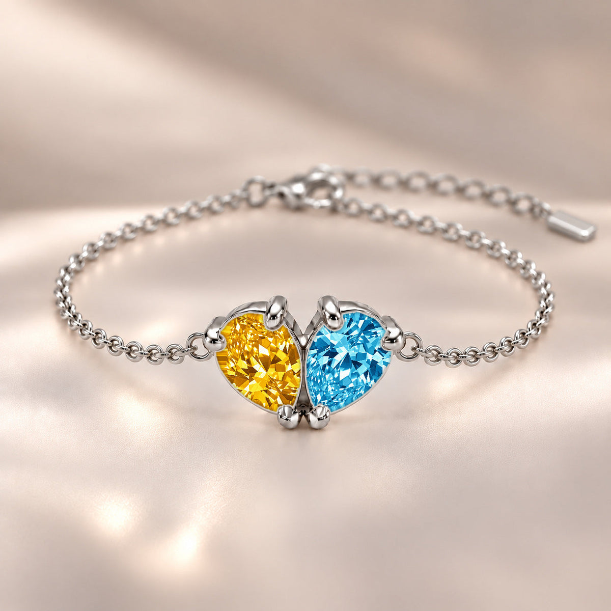 Demi Heart Bracelet - Silver Finish