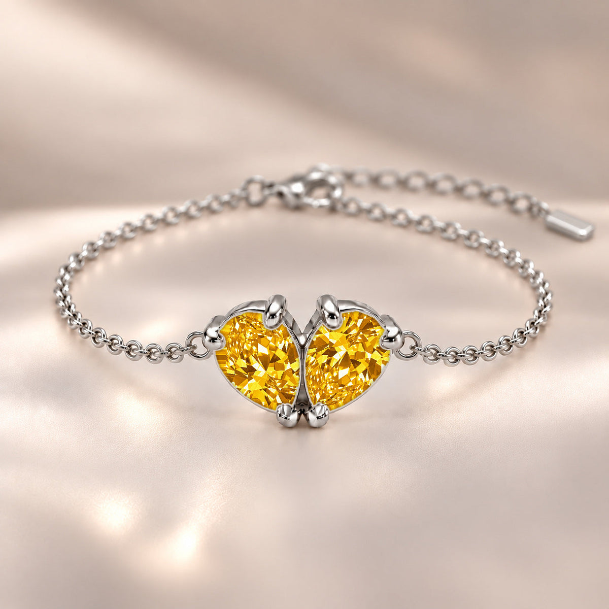 Demi Heart Bracelet - Silver Finish