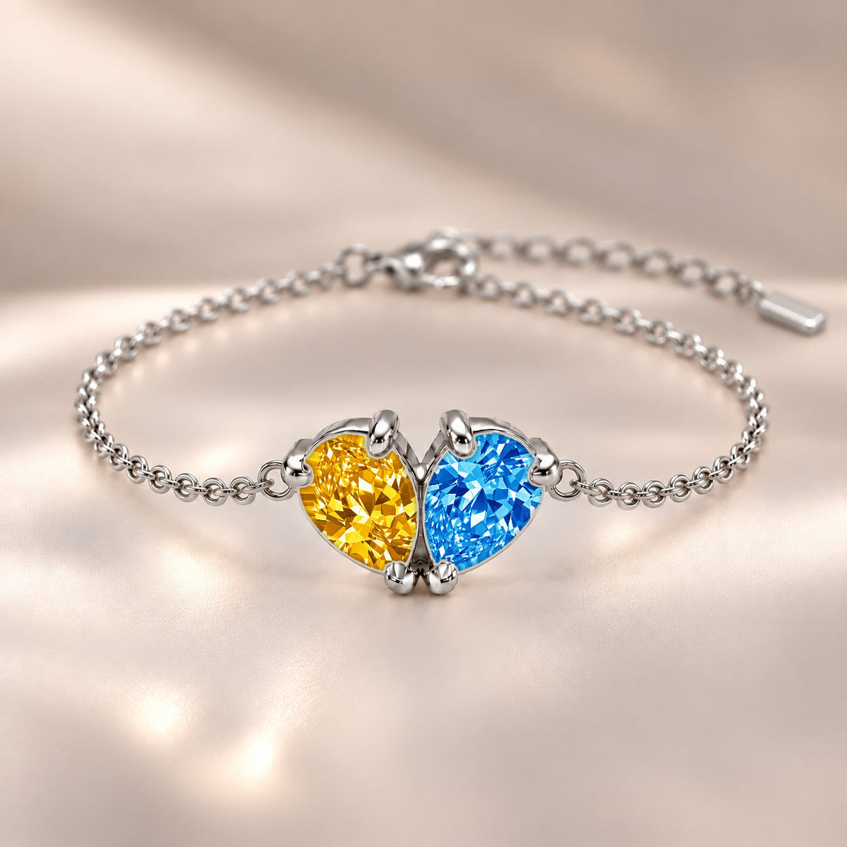 Demi Heart Bracelet - Silver Finish