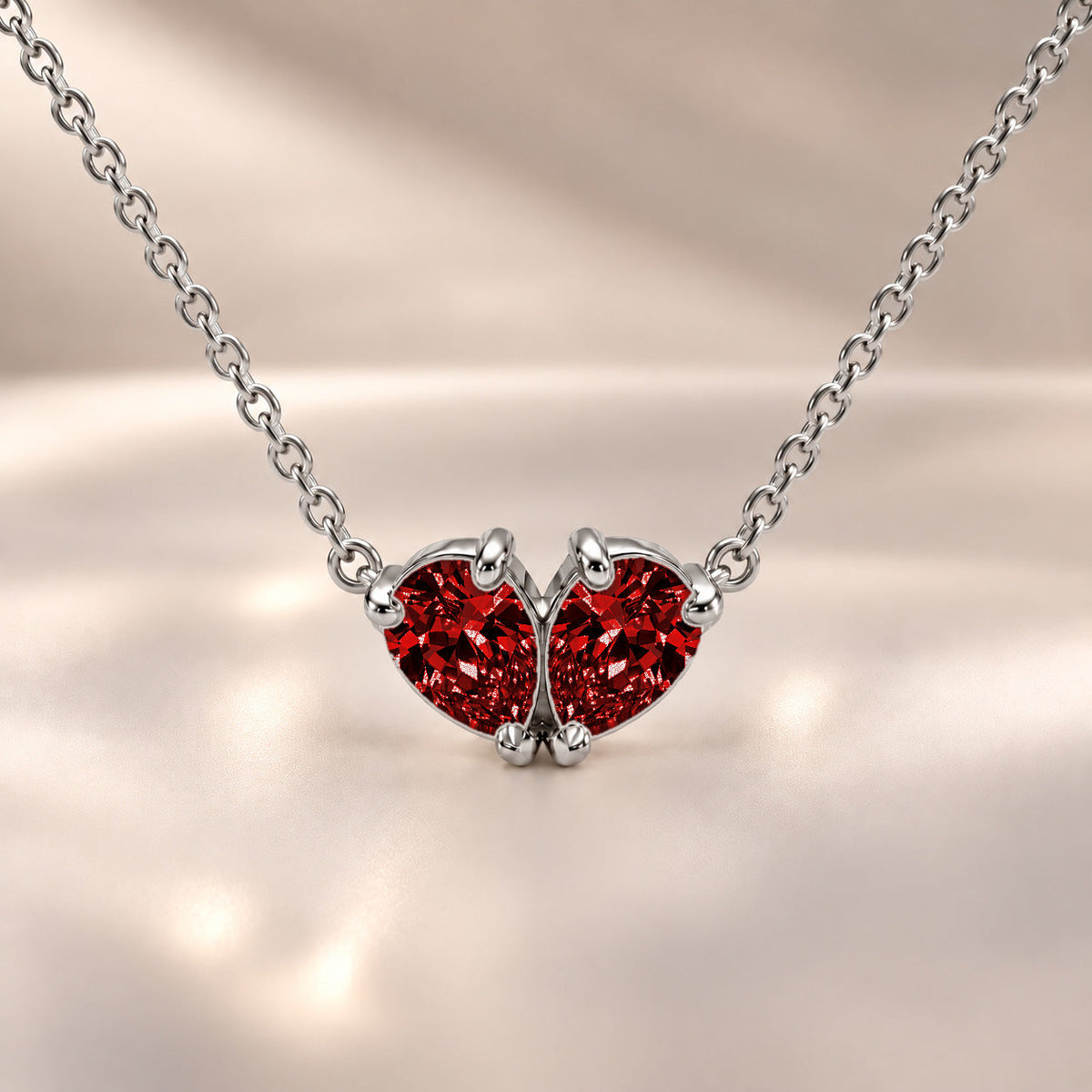 Demi Heart Necklace - Silver Finish