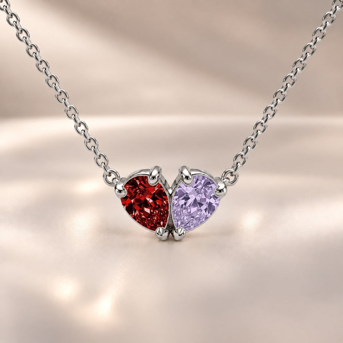 Demi Heart Necklace - Silver Finish