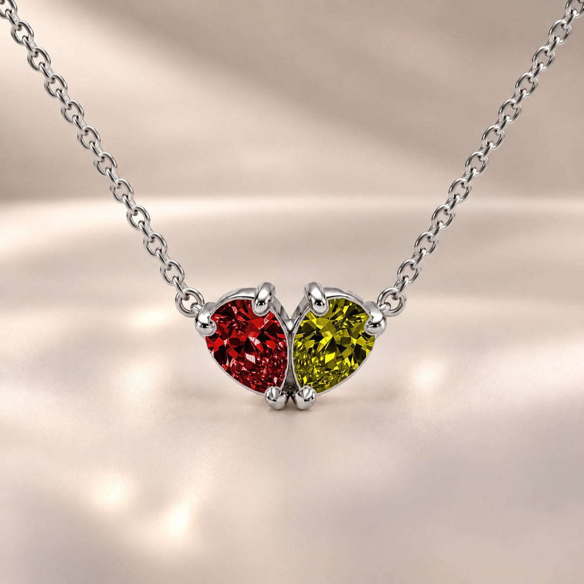 Demi Heart Necklace - Silver Finish