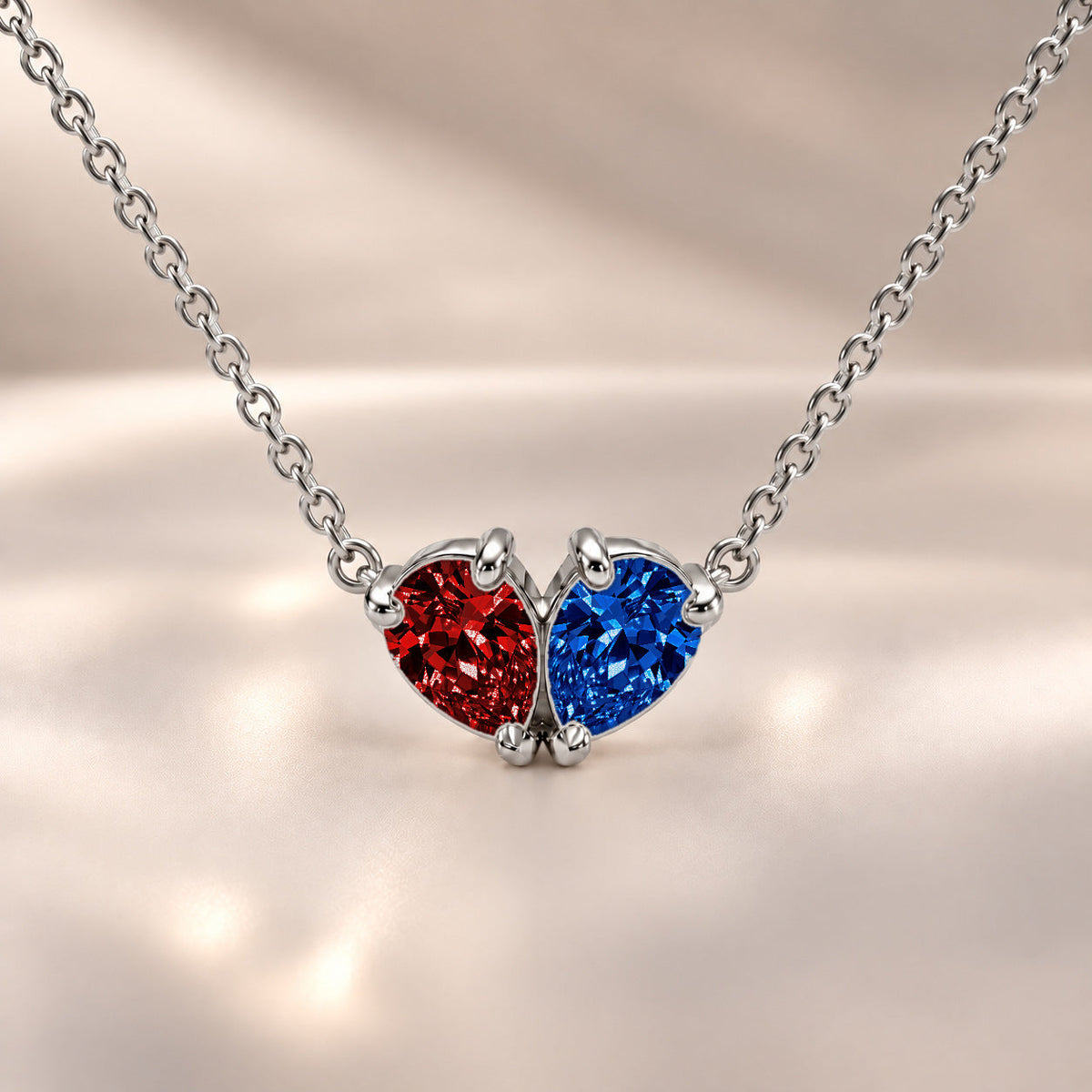 Demi Heart Necklace - Silver Finish