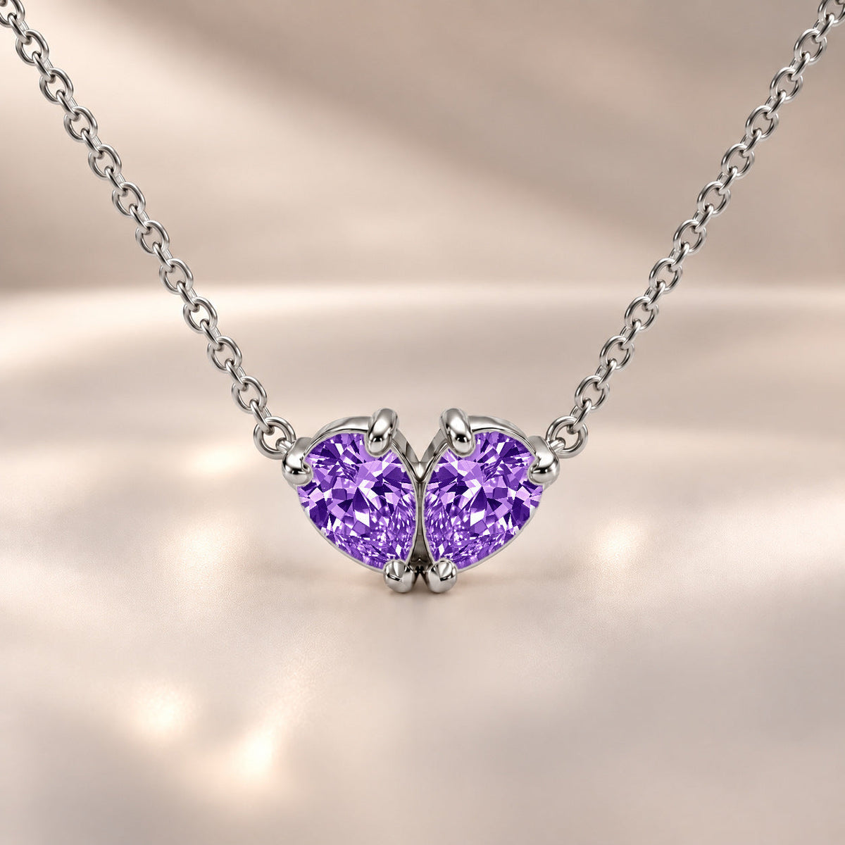 Demi Heart Necklace - Silver Finish