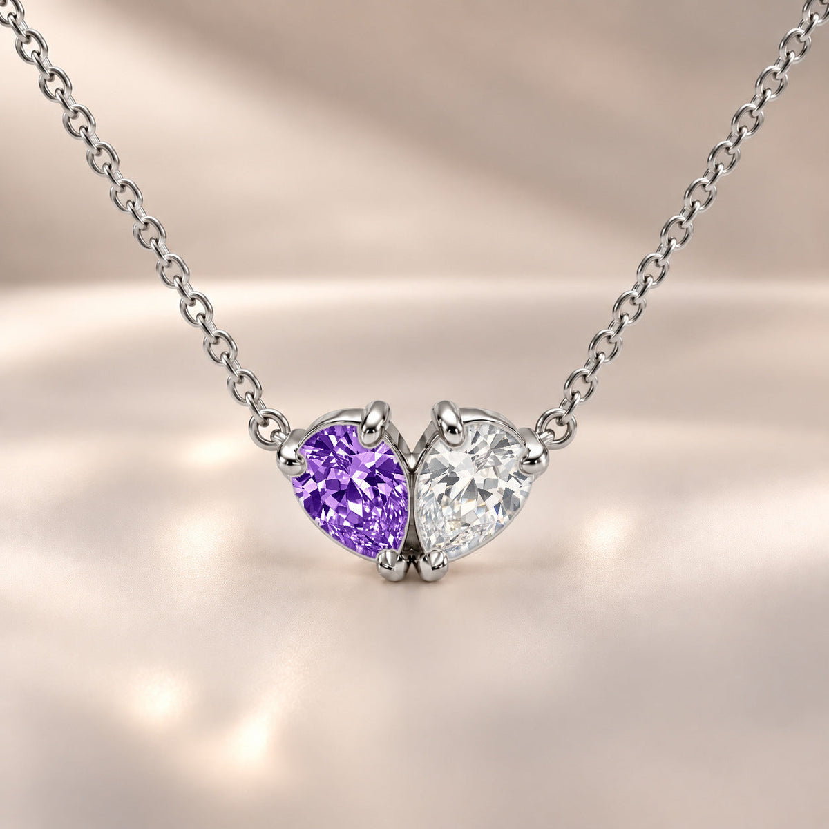 Demi Heart Necklace - Silver Finish