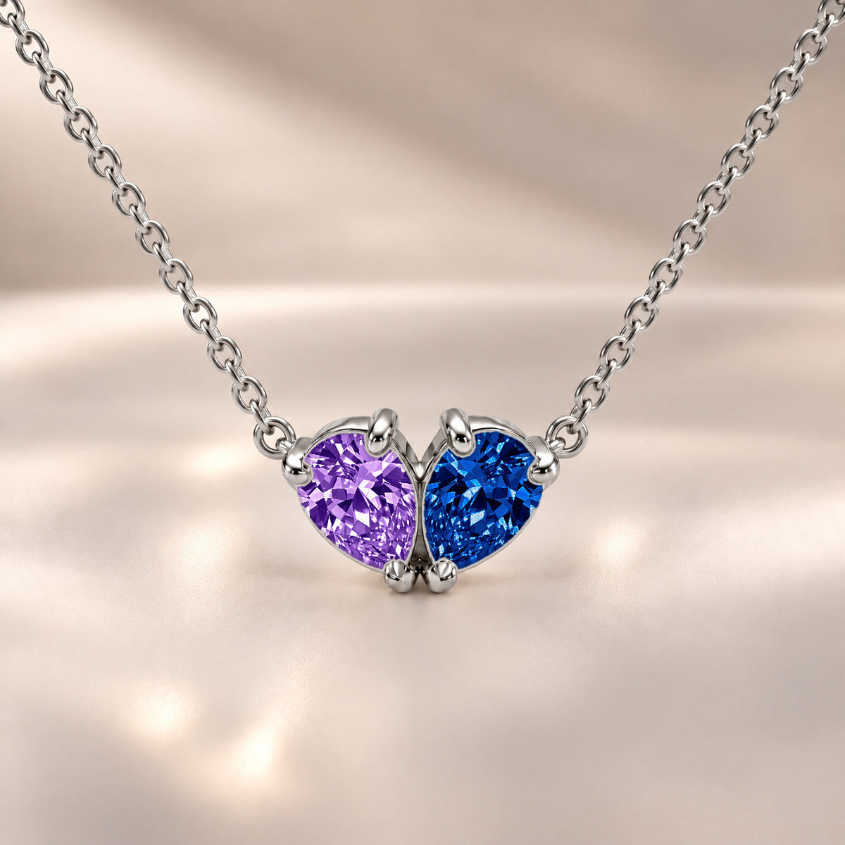 Demi Heart Necklace - Silver Finish
