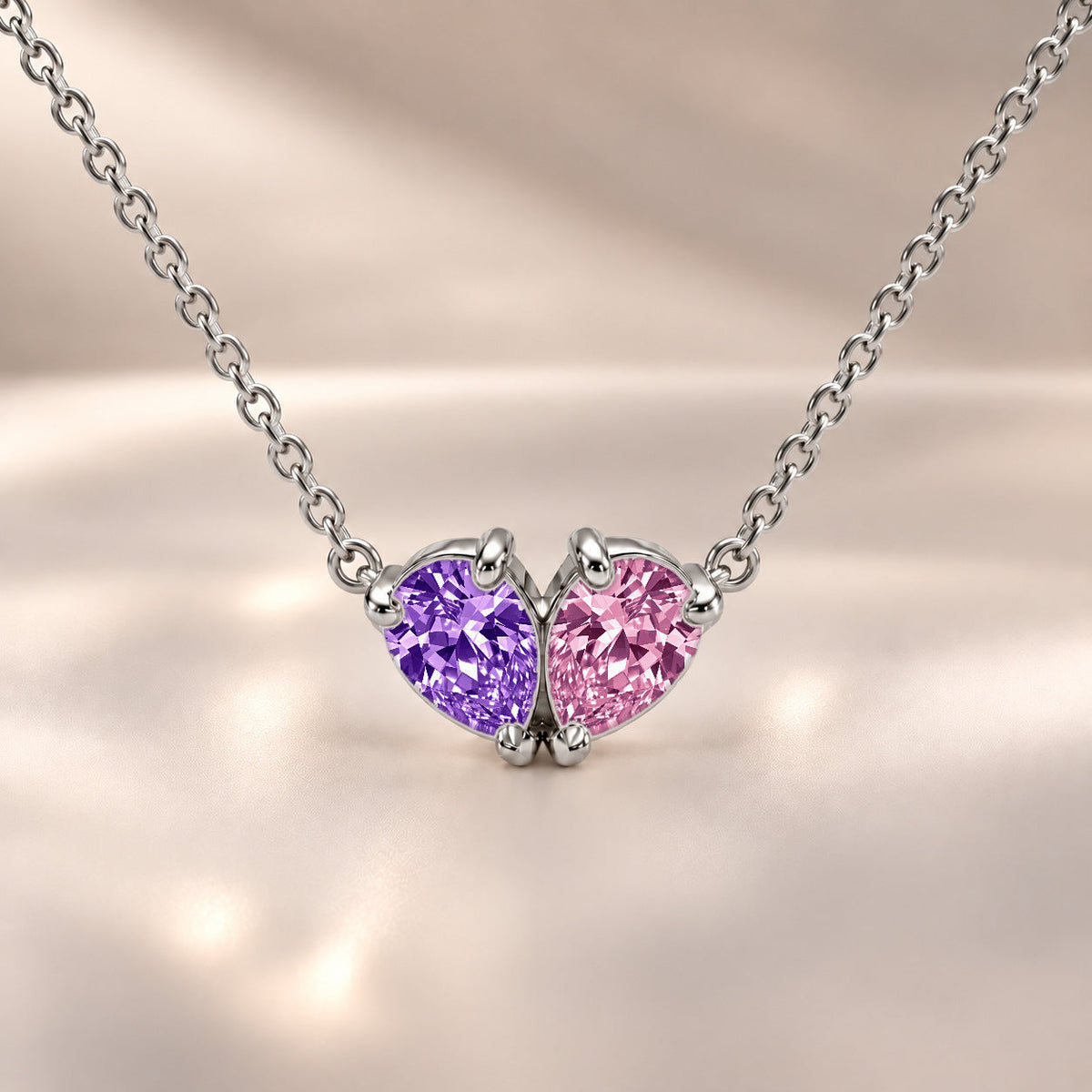 Demi Heart Necklace - Silver Finish
