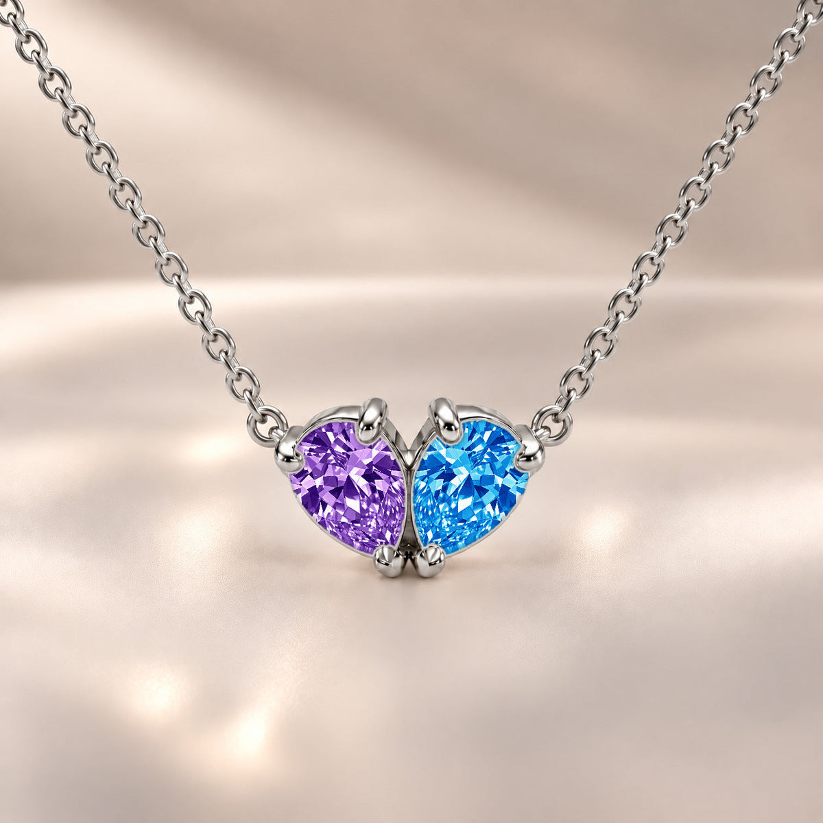 Demi Heart Necklace - Silver Finish